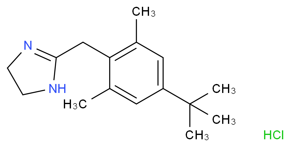2-(4-tert-Butyl-2,6-dimethylbenzyl)-4,5-dihydro-1H-imidazole hydrochloride_Molecular_structure_CAS_1218-35-5)
