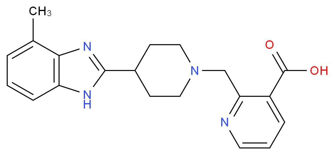 2-{[4-(4-methyl-1H-benzimidazol-2-yl)piperidin-1-yl]methyl}nicotinic acid_Molecular_structure_CAS_)