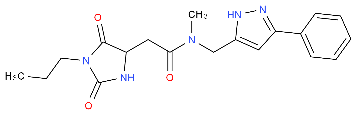 2-(2,5-dioxo-1-propylimidazolidin-4-yl)-N-methyl-N-[(3-phenyl-1H-pyrazol-5-yl)methyl]acetamide_Molecular_structure_CAS_)