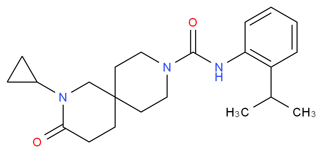 2-cyclopropyl-N-(2-isopropylphenyl)-3-oxo-2,9-diazaspiro[5.5]undecane-9-carboxamide_Molecular_structure_CAS_)