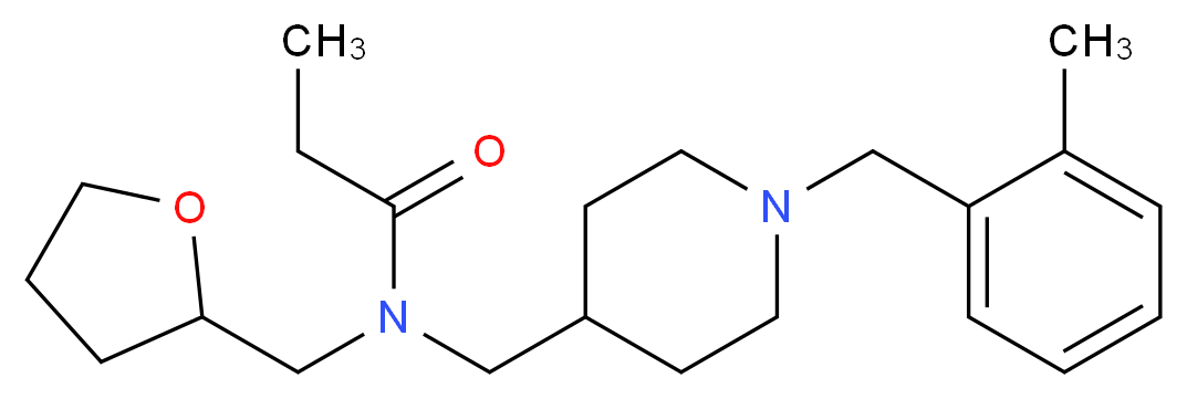 N-{[1-(2-methylbenzyl)-4-piperidinyl]methyl}-N-(tetrahydro-2-furanylmethyl)propanamide_Molecular_structure_CAS_)