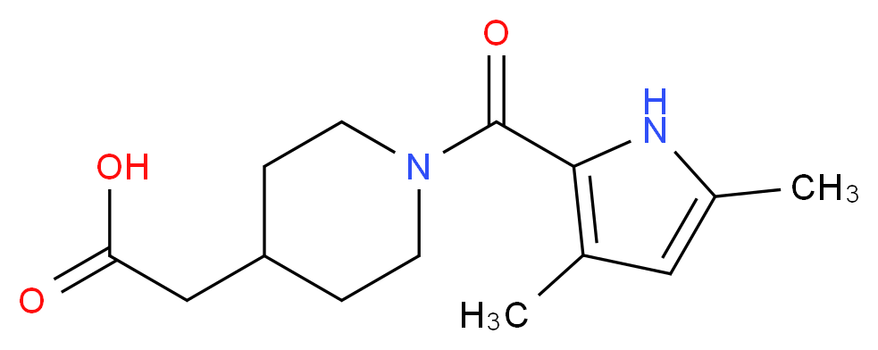 {1-[(3,5-Dimethyl-1H-pyrrol-2-yl)carbonyl]-piperidin-4-yl}acetic acid_Molecular_structure_CAS_)
