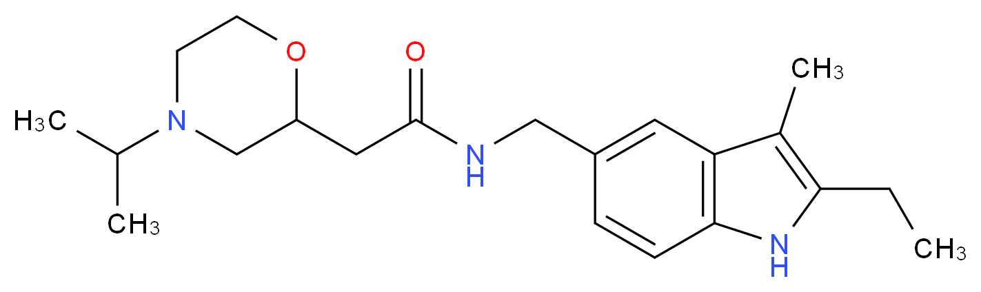 N-[(2-ethyl-3-methyl-1H-indol-5-yl)methyl]-2-(4-isopropylmorpholin-2-yl)acetamide_Molecular_structure_CAS_)