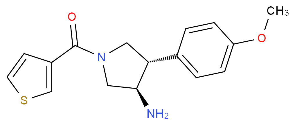 (3R*,4S*)-4-(4-methoxyphenyl)-1-(3-thienylcarbonyl)pyrrolidin-3-amine_Molecular_structure_CAS_)