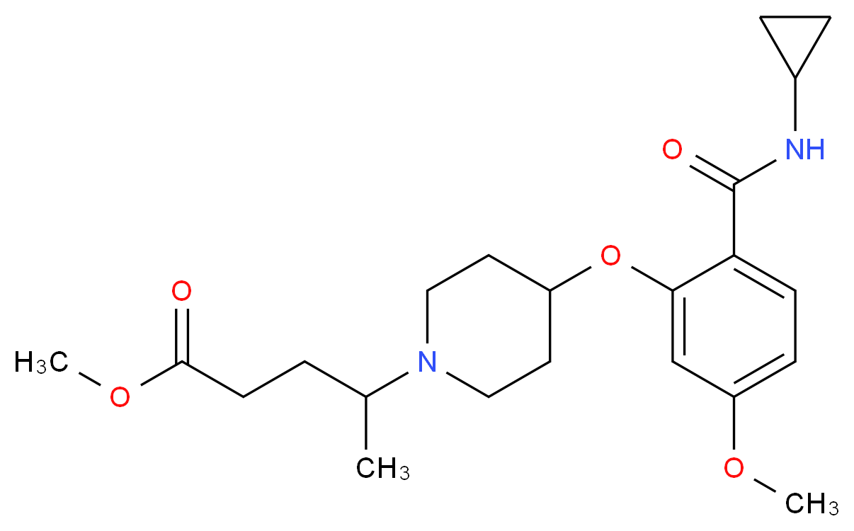 methyl 4-(4-{2-[(cyclopropylamino)carbonyl]-5-methoxyphenoxy}-1-piperidinyl)pentanoate_Molecular_structure_CAS_)