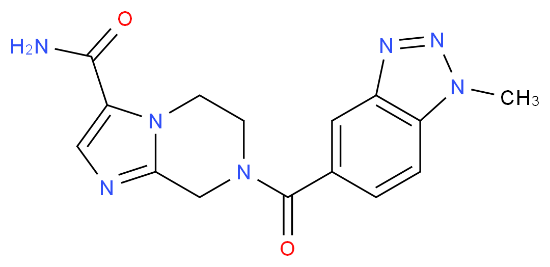 7-[(1-methyl-1H-1,2,3-benzotriazol-5-yl)carbonyl]-5,6,7,8-tetrahydroimidazo[1,2-a]pyrazine-3-carboxamide_Molecular_structure_CAS_)