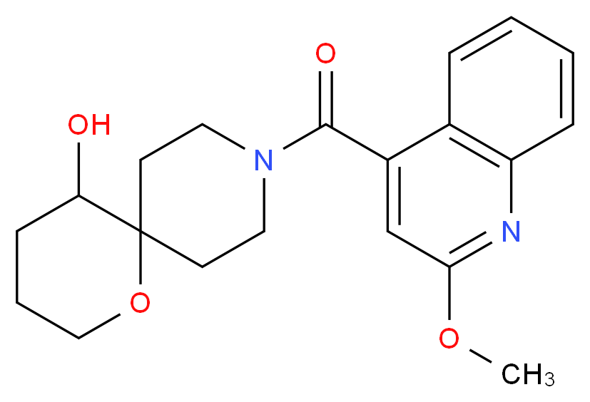 9-[(2-methoxyquinolin-4-yl)carbonyl]-1-oxa-9-azaspiro[5.5]undecan-5-ol_Molecular_structure_CAS_)