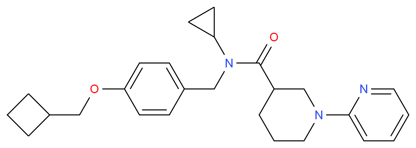 N-[4-(cyclobutylmethoxy)benzyl]-N-cyclopropyl-1-(2-pyridinyl)-3-piperidinecarboxamide_Molecular_structure_CAS_)