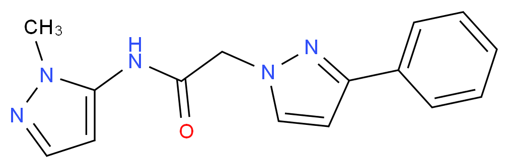 N-(1-methyl-1H-pyrazol-5-yl)-2-(3-phenyl-1H-pyrazol-1-yl)acetamide_Molecular_structure_CAS_)