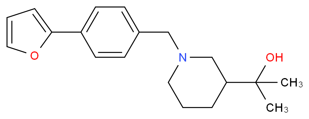 2-{1-[4-(2-furyl)benzyl]piperidin-3-yl}propan-2-ol_Molecular_structure_CAS_)