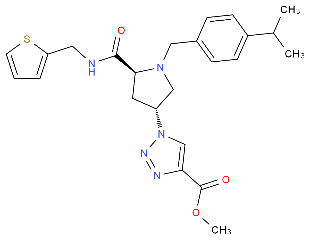 methyl 1-((3R,5S)-1-(4-isopropylbenzyl)-5-{[(2-thienylmethyl)amino]carbonyl}-3-pyrrolidinyl)-1H-1,2,3-triazole-4-carboxylate_Molecular_structure_CAS_)