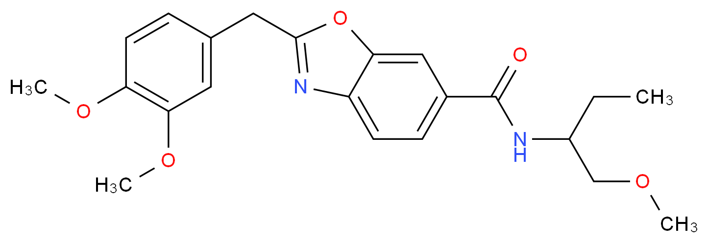 2-(3,4-dimethoxybenzyl)-N-[1-(methoxymethyl)propyl]-1,3-benzoxazole-6-carboxamide_Molecular_structure_CAS_)