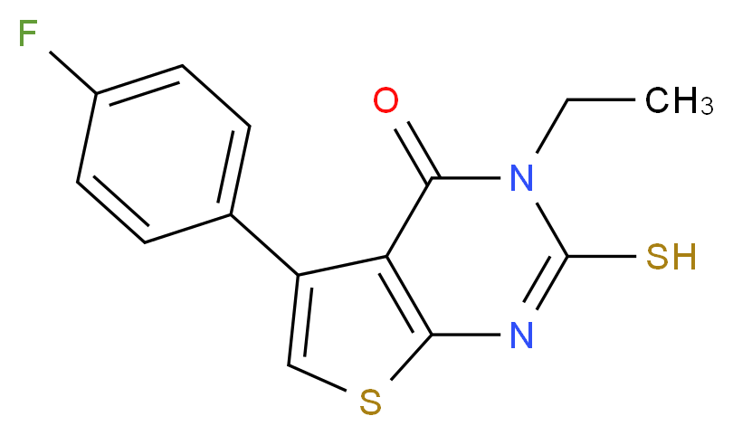 3-ethyl-5-(4-fluorophenyl)-2-mercaptothieno[2,3-d]pyrimidin-4(3H)-one_Molecular_structure_CAS_)