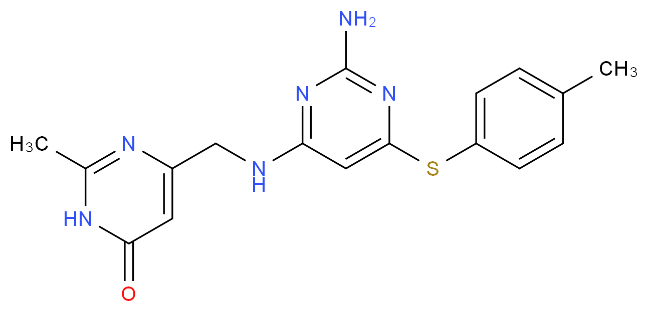 6-[({2-amino-6-[(4-methylphenyl)thio]pyrimidin-4-yl}amino)methyl]-2-methylpyrimidin-4(3H)-one_Molecular_structure_CAS_)