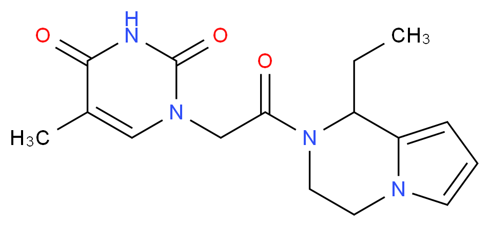 1-[2-(1-ethyl-3,4-dihydropyrrolo[1,2-a]pyrazin-2(1H)-yl)-2-oxoethyl]-5-methyl-2,4(1H,3H)-pyrimidinedione_Molecular_structure_CAS_)