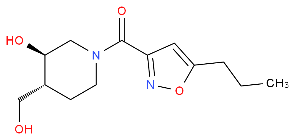 (3R*,4R*)-4-(hydroxymethyl)-1-[(5-propyl-3-isoxazolyl)carbonyl]-3-piperidinol_Molecular_structure_CAS_)