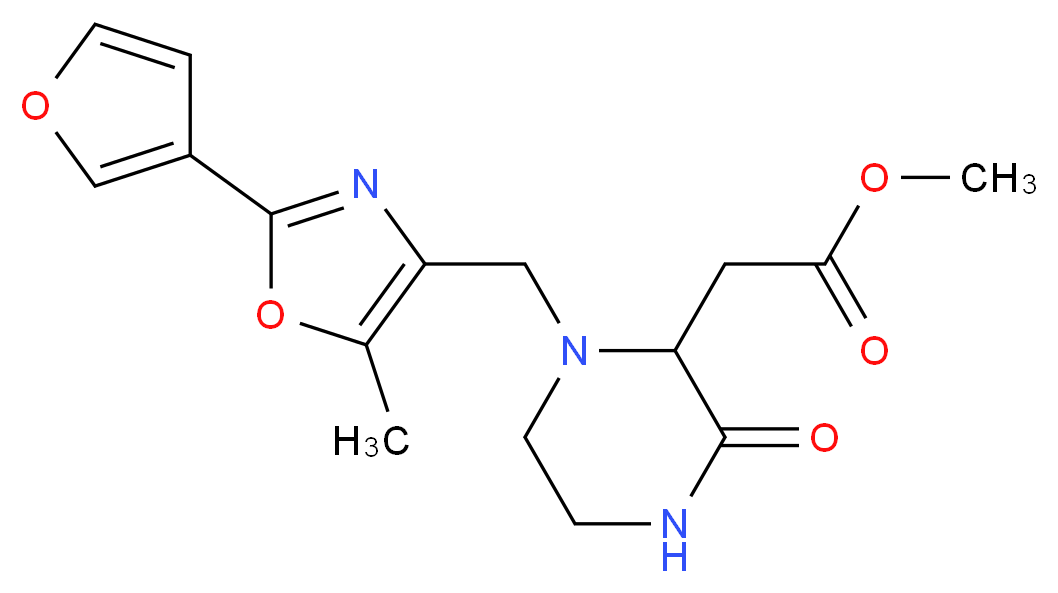 methyl (1-{[2-(3-furyl)-5-methyl-1,3-oxazol-4-yl]methyl}-3-oxo-2-piperazinyl)acetate_Molecular_structure_CAS_)