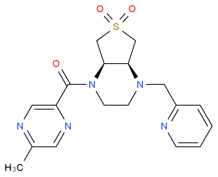 (4aS*,7aR*)-1-[(5-methyl-2-pyrazinyl)carbonyl]-4-(2-pyridinylmethyl)octahydrothieno[3,4-b]pyrazine 6,6-dioxide_Molecular_structure_CAS_)