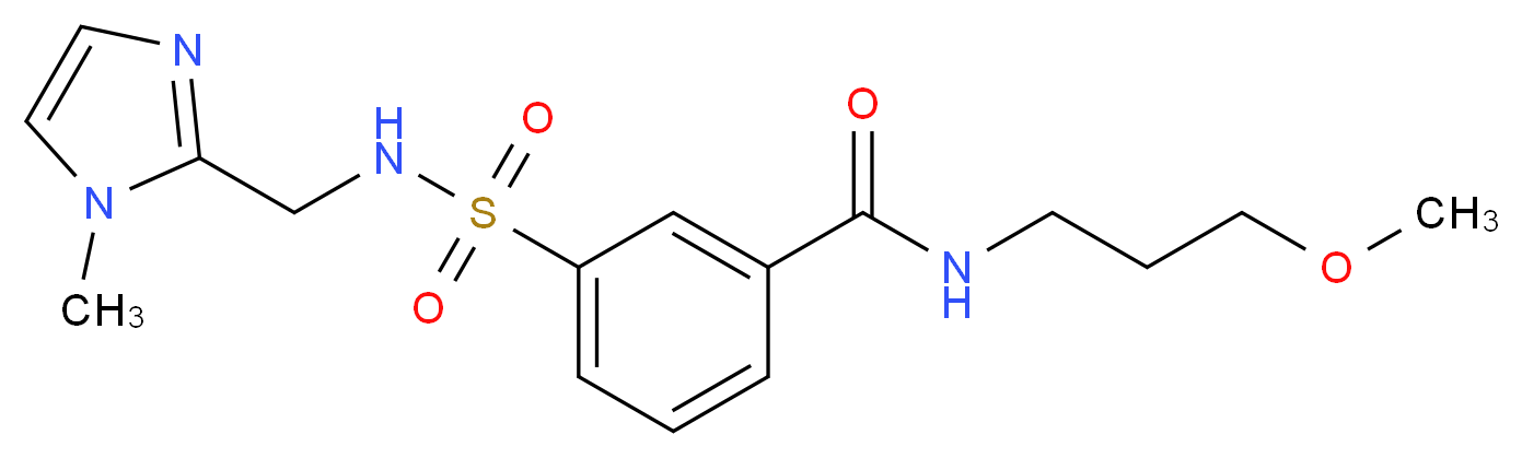N-(3-methoxypropyl)-3-({[(1-methyl-1H-imidazol-2-yl)methyl]amino}sulfonyl)benzamide_Molecular_structure_CAS_)