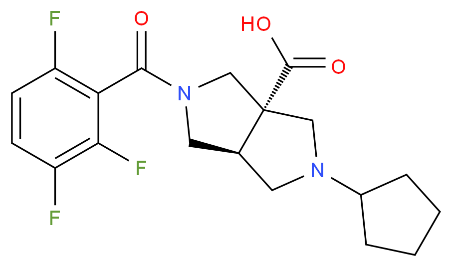 (3aS*,6aS*)-2-cyclopentyl-5-(2,3,6-trifluorobenzoyl)hexahydropyrrolo[3,4-c]pyrrole-3a(1H)-carboxylic acid_Molecular_structure_CAS_)