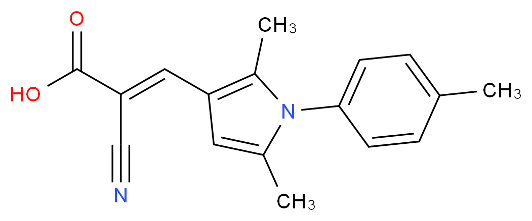 (2E)-2-cyano-3-[2,5-dimethyl-1-(4-methylphenyl)-1H-pyrrol-3-yl]acrylic acid_Molecular_structure_CAS_)