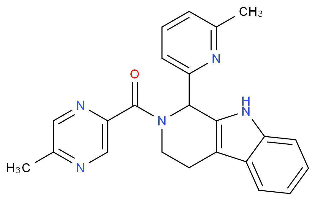 2-[(5-methyl-2-pyrazinyl)carbonyl]-1-(6-methyl-2-pyridinyl)-2,3,4,9-tetrahydro-1H-beta-carboline_Molecular_structure_CAS_)