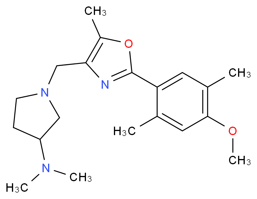 1-{[2-(4-methoxy-2,5-dimethylphenyl)-5-methyl-1,3-oxazol-4-yl]methyl}-N,N-dimethylpyrrolidin-3-amine_Molecular_structure_CAS_)