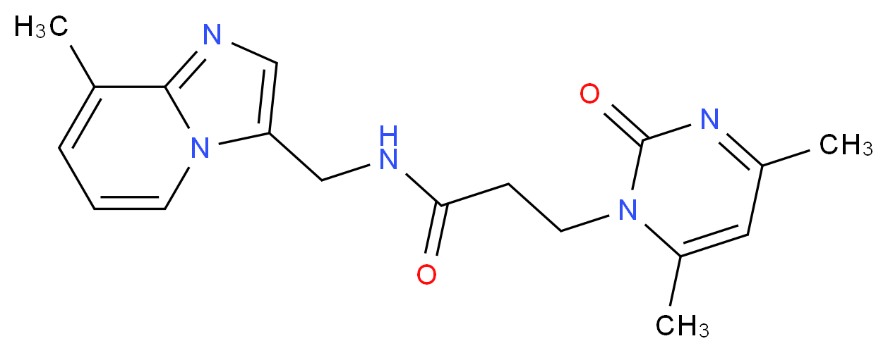 3-(4,6-dimethyl-2-oxopyrimidin-1(2H)-yl)-N-[(8-methylimidazo[1,2-a]pyridin-3-yl)methyl]propanamide_Molecular_structure_CAS_)