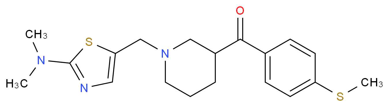 (1-{[2-(dimethylamino)-1,3-thiazol-5-yl]methyl}-3-piperidinyl)[4-(methylthio)phenyl]methanone_Molecular_structure_CAS_)