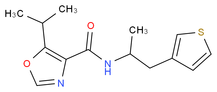 5-isopropyl-N-[1-methyl-2-(3-thienyl)ethyl]-1,3-oxazole-4-carboxamide_Molecular_structure_CAS_)