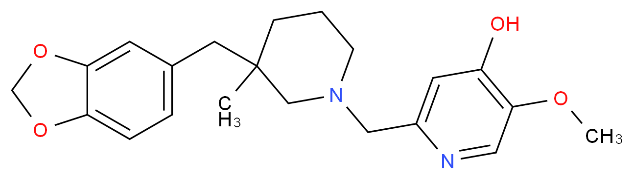 2-{[3-(1,3-benzodioxol-5-ylmethyl)-3-methylpiperidin-1-yl]methyl}-5-methoxypyridin-4-ol_Molecular_structure_CAS_)