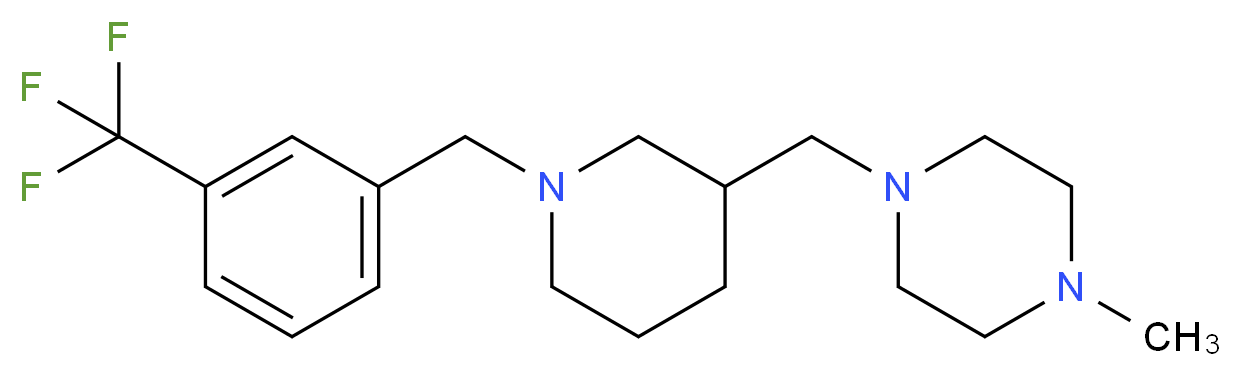 1-methyl-4-({1-[3-(trifluoromethyl)benzyl]piperidin-3-yl}methyl)piperazine_Molecular_structure_CAS_)