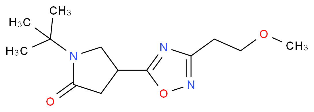 1-tert-butyl-4-[3-(2-methoxyethyl)-1,2,4-oxadiazol-5-yl]-2-pyrrolidinone_Molecular_structure_CAS_)