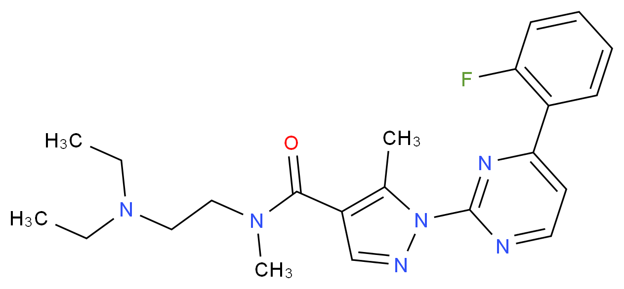 N-[2-(diethylamino)ethyl]-1-[4-(2-fluorophenyl)-2-pyrimidinyl]-N,5-dimethyl-1H-pyrazole-4-carboxamide_Molecular_structure_CAS_)