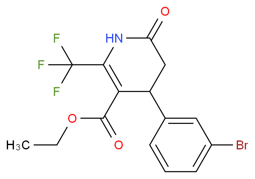 Ethyl 4-(3-bromophenyl)-6-oxo-2-(tfm)-1,4,5,6-tetrahydropyridine-3-carboxylate 97%_Molecular_structure_CAS_)