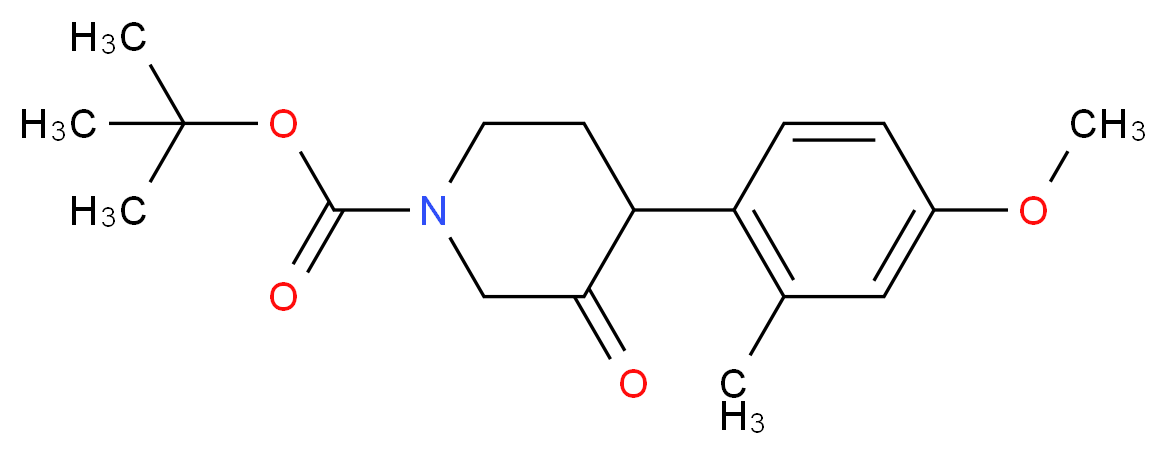 tert-butyl 4-(4-methoxy-2-methylphenyl)-3-oxopiperidine-1-carboxylate_Molecular_structure_CAS_)