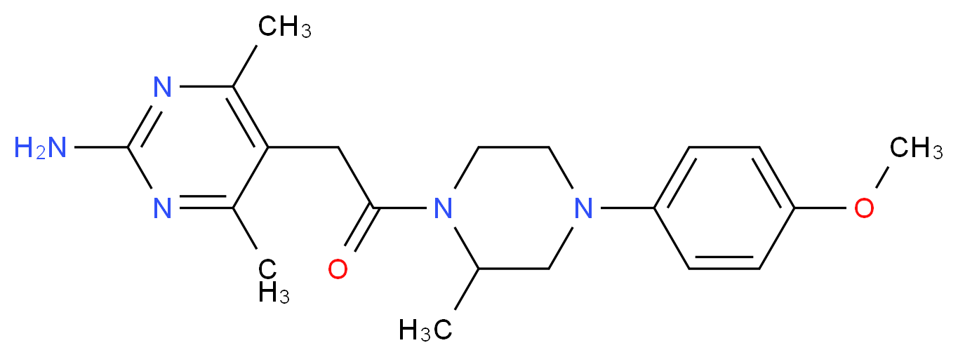 5-{2-[4-(4-methoxyphenyl)-2-methyl-1-piperazinyl]-2-oxoethyl}-4,6-dimethyl-2-pyrimidinamine_Molecular_structure_CAS_)