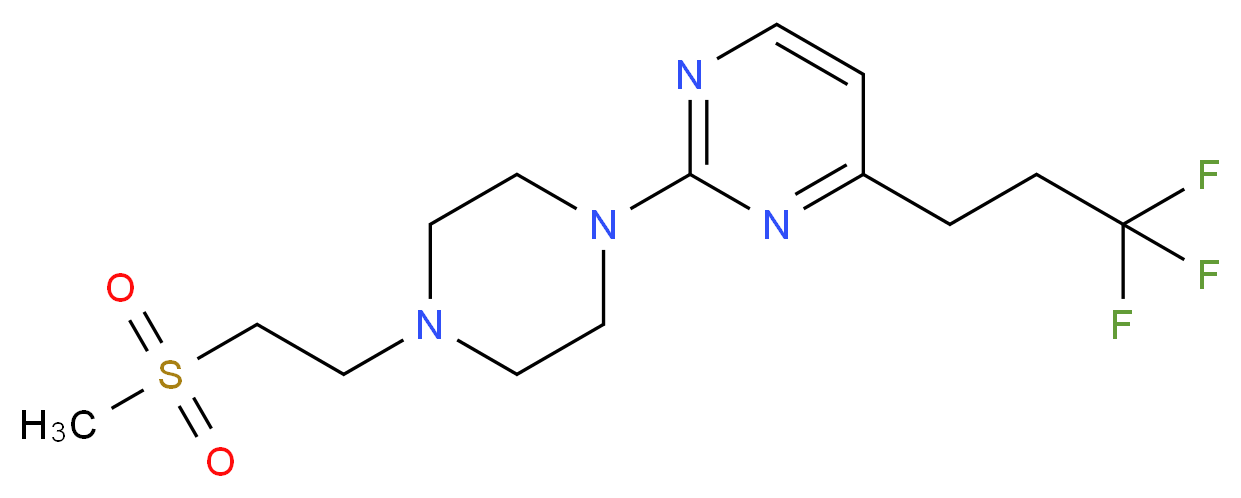 2-{4-[2-(methylsulfonyl)ethyl]piperazin-1-yl}-4-(3,3,3-trifluoropropyl)pyrimidine_Molecular_structure_CAS_)