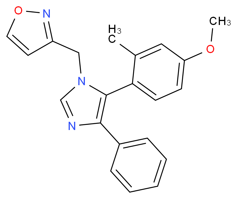 3-{[5-(4-methoxy-2-methylphenyl)-4-phenyl-1H-imidazol-1-yl]methyl}isoxazole_Molecular_structure_CAS_)