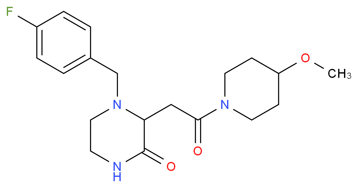 4-(4-fluorobenzyl)-3-[2-(4-methoxy-1-piperidinyl)-2-oxoethyl]-2-piperazinone_Molecular_structure_CAS_)