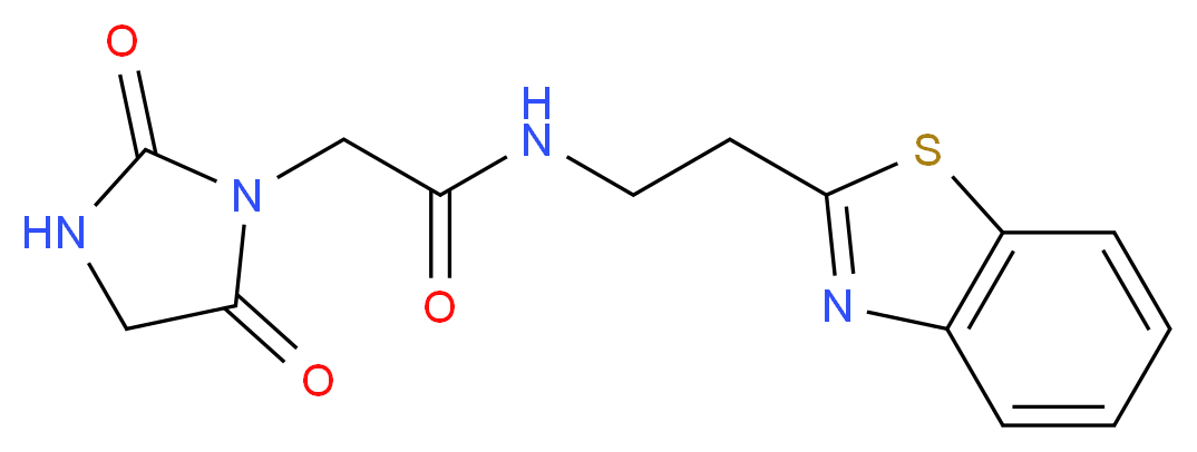 N-[2-(1,3-benzothiazol-2-yl)ethyl]-2-(2,5-dioxo-1-imidazolidinyl)acetamide_Molecular_structure_CAS_)