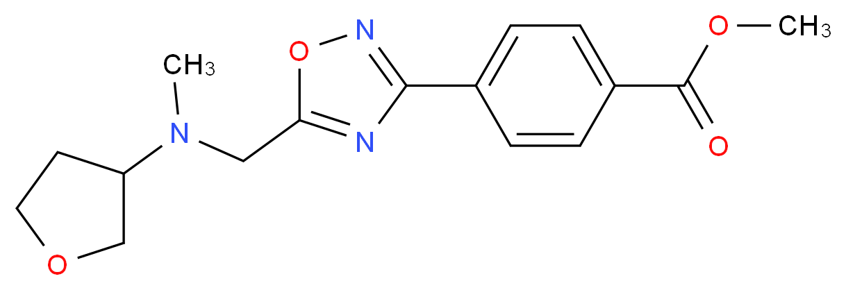 methyl 4-(5-{[methyl(tetrahydro-3-furanyl)amino]methyl}-1,2,4-oxadiazol-3-yl)benzoate_Molecular_structure_CAS_)