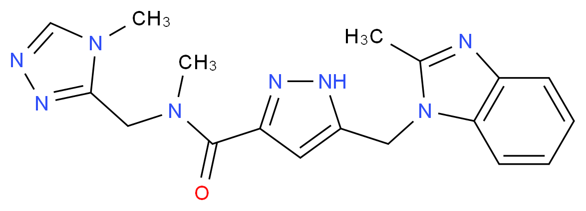 N-methyl-5-[(2-methyl-1H-benzimidazol-1-yl)methyl]-N-[(4-methyl-4H-1,2,4-triazol-3-yl)methyl]-1H-pyrazole-3-carboxamide_Molecular_structure_CAS_)