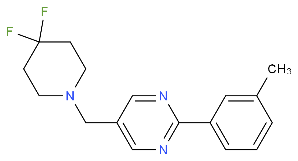 5-[(4,4-difluoropiperidin-1-yl)methyl]-2-(3-methylphenyl)pyrimidine_Molecular_structure_CAS_)
