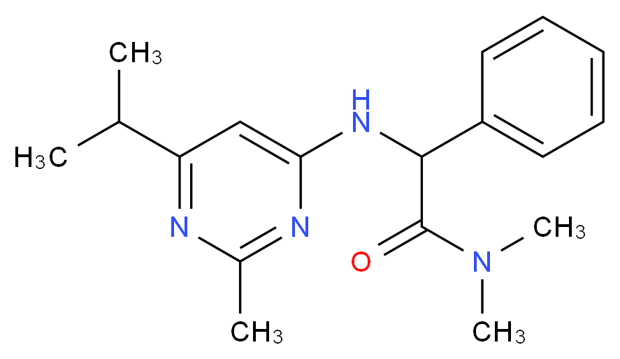 2-[(6-isopropyl-2-methylpyrimidin-4-yl)amino]-N,N-dimethyl-2-phenylacetamide_Molecular_structure_CAS_)