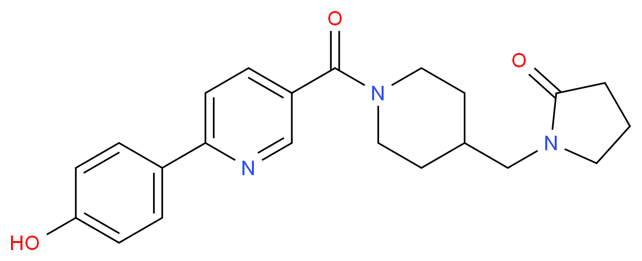 1-[(1-{[6-(4-hydroxyphenyl)pyridin-3-yl]carbonyl}piperidin-4-yl)methyl]pyrrolidin-2-one_Molecular_structure_CAS_)