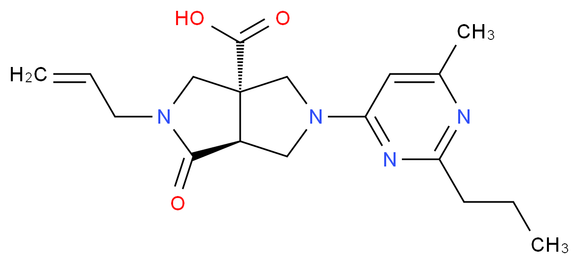 (3aS*,6aS*)-2-allyl-5-(6-methyl-2-propylpyrimidin-4-yl)-1-oxohexahydropyrrolo[3,4-c]pyrrole-3a(1H)-carboxylic acid_Molecular_structure_CAS_)
