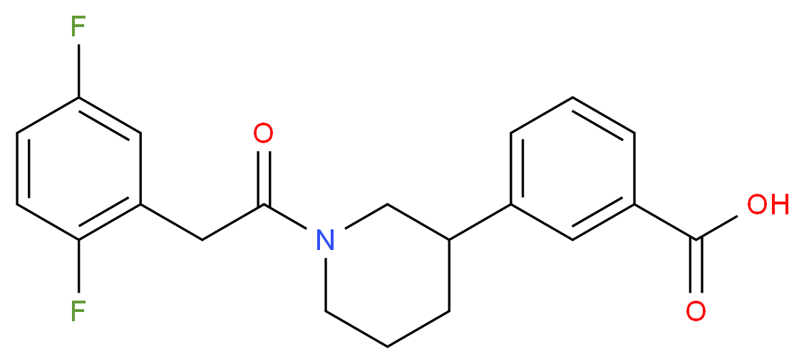 3-{1-[(2,5-difluorophenyl)acetyl]piperidin-3-yl}benzoic acid_Molecular_structure_CAS_)