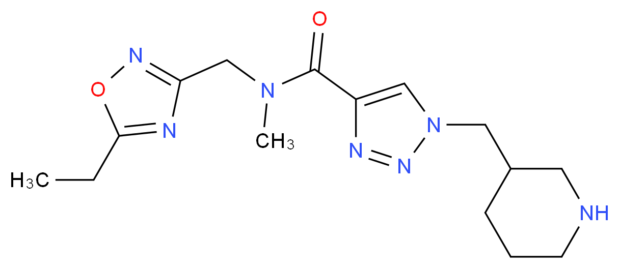 N-[(5-ethyl-1,2,4-oxadiazol-3-yl)methyl]-N-methyl-1-(piperidin-3-ylmethyl)-1H-1,2,3-triazole-4-carboxamide_Molecular_structure_CAS_)