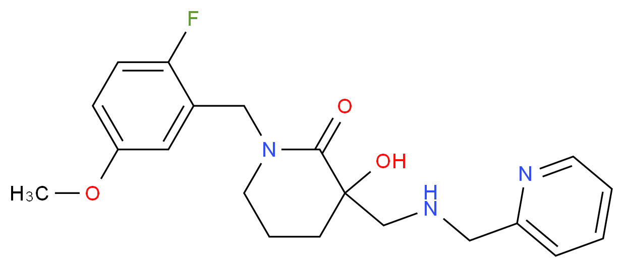 1-(2-fluoro-5-methoxybenzyl)-3-hydroxy-3-{[(pyridin-2-ylmethyl)amino]methyl}piperidin-2-one_Molecular_structure_CAS_)